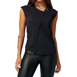 Lita by Ciara NWT Organic Cotton Sleeveless Black Tee‎ Size X-Small MSRP $88